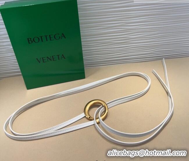 Luxury Cheap Bottega Veneta Sardine Calfskin Waist Belt 2011025 White 2025