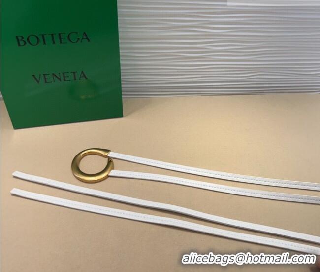 Luxury Cheap Bottega Veneta Sardine Calfskin Waist Belt 2011025 White 2025