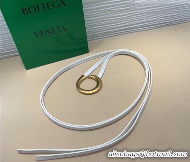 Luxury Cheap Bottega Veneta Sardine Calfskin Waist Belt 2011025 White 2025