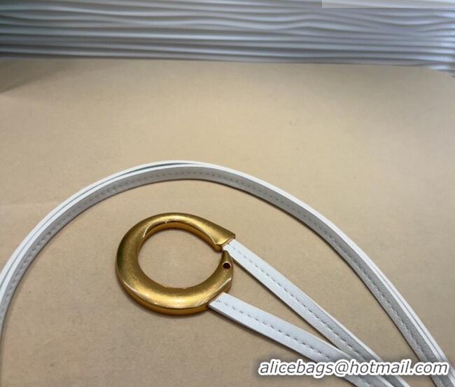 Luxury Cheap Bottega Veneta Sardine Calfskin Waist Belt 2011025 White 2025