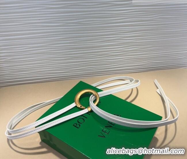 Luxury Cheap Bottega Veneta Sardine Calfskin Waist Belt 2011025 White 2025