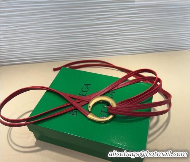 Good Looking Bottega Veneta Sardine Calfskin Waist Belt 2011025 Red 2025