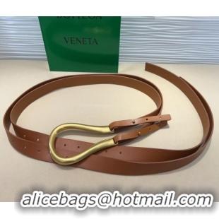 Top Grade Bottega Veneta Calfskin Waist Belt 2014025 Brown 2025