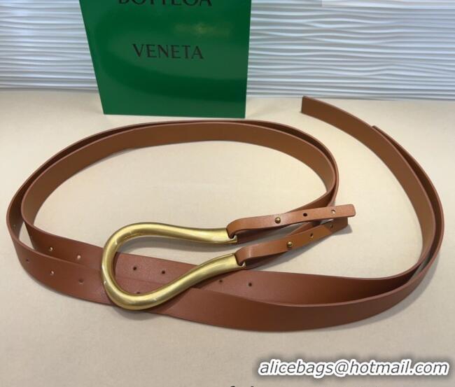 Top Grade Bottega Veneta Calfskin Waist Belt 2014025 Brown 2025