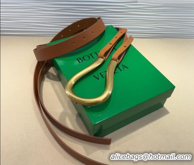 Top Grade Bottega Veneta Calfskin Waist Belt 2014025 Brown 2025