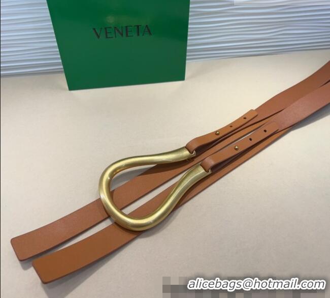 Top Grade Bottega Veneta Calfskin Waist Belt 2014025 Brown 2025