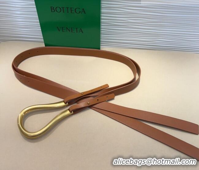 Top Grade Bottega Veneta Calfskin Waist Belt 2014025 Brown 2025