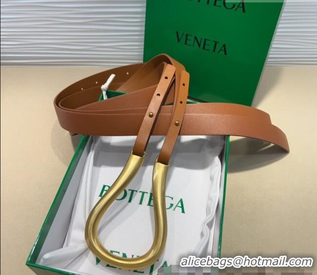 Top Grade Bottega Veneta Calfskin Waist Belt 2014025 Brown 2025