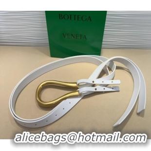 Unique Style Bottega Veneta Calfskin Waist Belt 2014025 White 2025