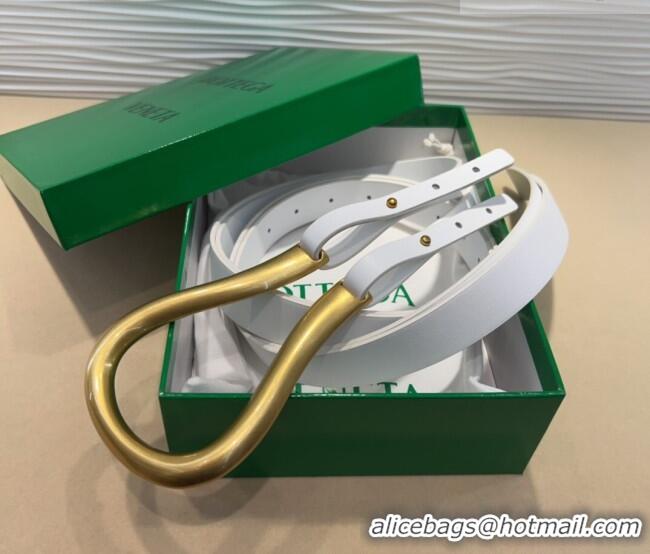 Unique Style Bottega Veneta Calfskin Waist Belt 2014025 White 2025