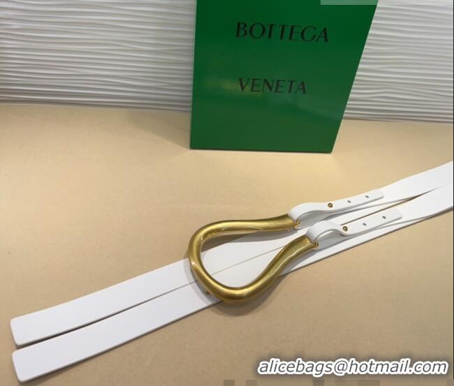 Unique Style Bottega Veneta Calfskin Waist Belt 2014025 White 2025