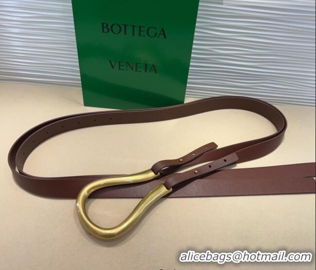 Unique Style Bottega Veneta Calfskin Waist Belt 2014025 Dark Brown 2025