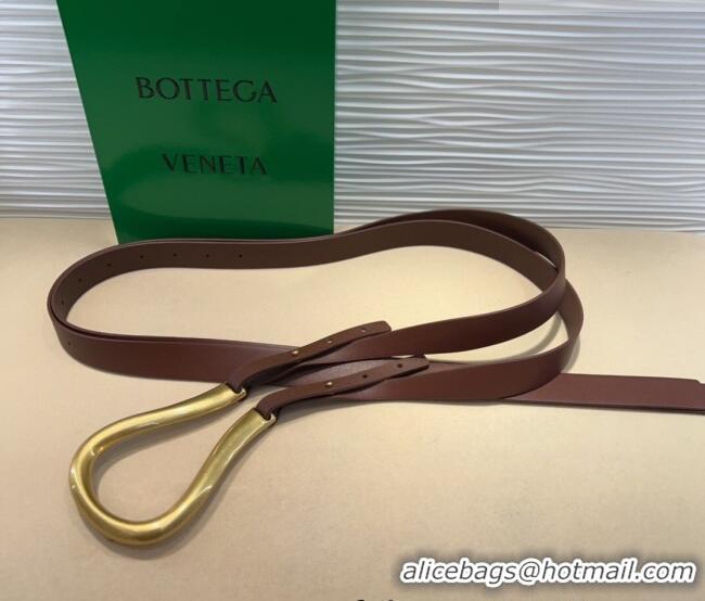 Unique Style Bottega Veneta Calfskin Waist Belt 2014025 Dark Brown 2025