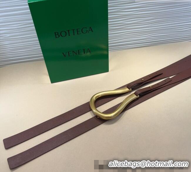 Unique Style Bottega Veneta Calfskin Waist Belt 2014025 Dark Brown 2025
