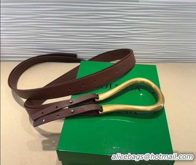 Unique Style Bottega Veneta Calfskin Waist Belt 2014025 Dark Brown 2025