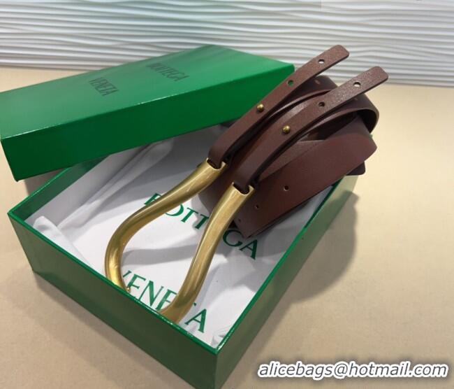 Unique Style Bottega Veneta Calfskin Waist Belt 2014025 Dark Brown 2025