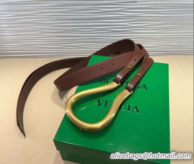 Unique Style Bottega Veneta Calfskin Waist Belt 2014025 Dark Brown 2025