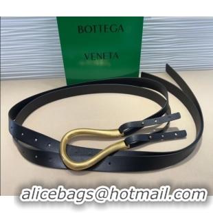 Best Price Bottega Veneta Calfskin Waist Belt 2014025 Black 2025