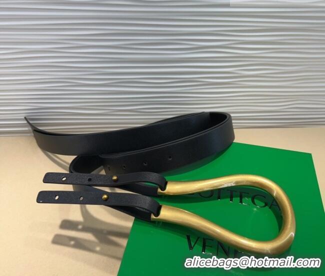 Best Price Bottega Veneta Calfskin Waist Belt 2014025 Black 2025