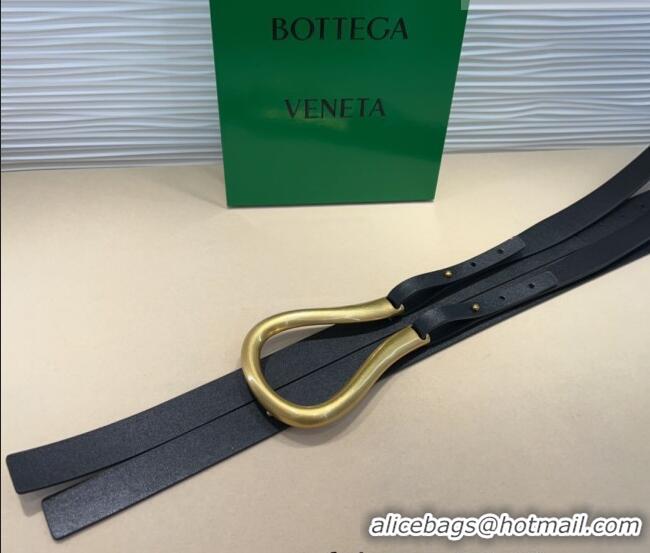 Best Price Bottega Veneta Calfskin Waist Belt 2014025 Black 2025