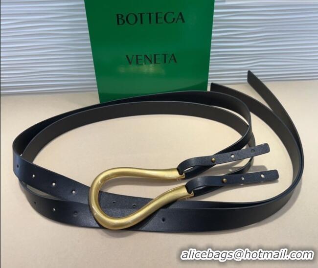 Best Price Bottega Veneta Calfskin Waist Belt 2014025 Black 2025