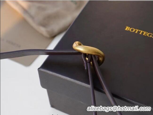 Good Product Bottega Veneta Calfskin Leather Belt 1cm with Knot Buckle 0725 Fondant Brown 2025