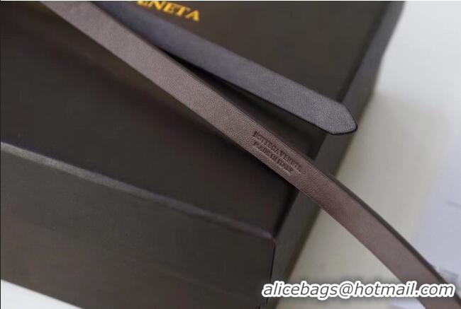 Good Product Bottega Veneta Calfskin Leather Belt 1cm with Knot Buckle 0725 Fondant Brown 2025