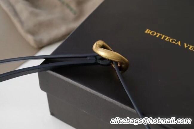 Well Crafted Bottega Veneta Calfskin Leather Belt 1cm with Knot Buckle 0725 Black 2025