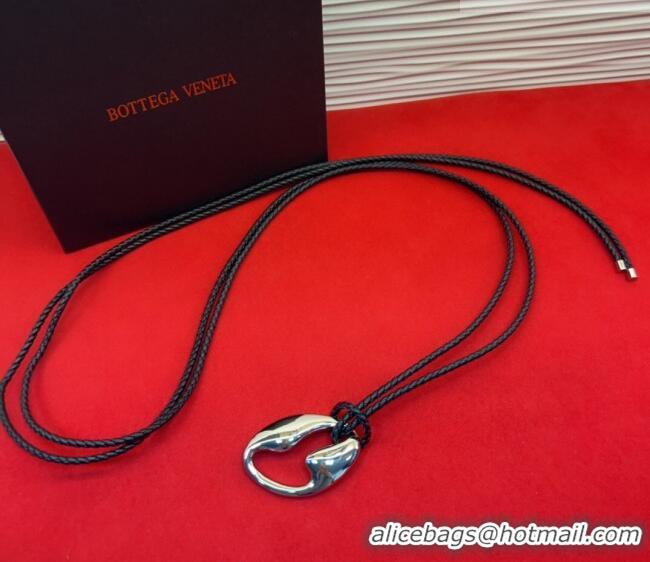 Good Taste Bottega Veneta Intrecciato Leather Cord Belt 1cm 0912 Brown/Silver 2025