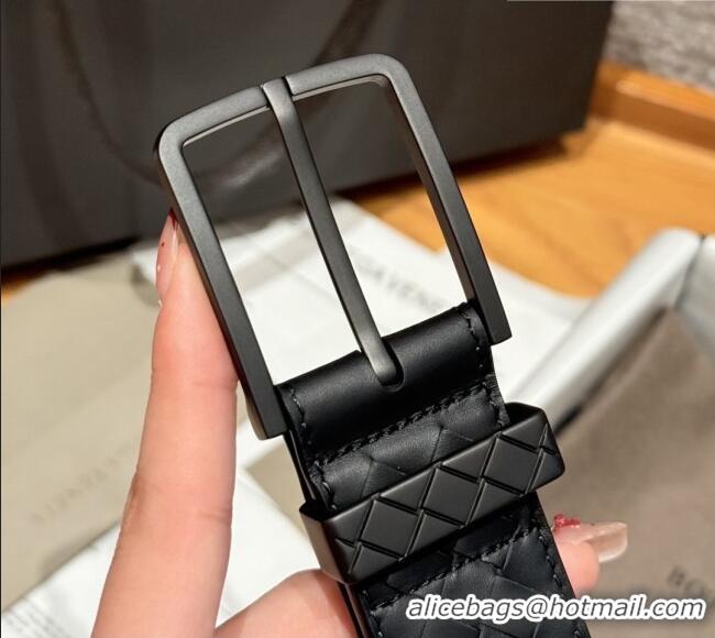 Buy Inexpensive Bottega Veneta Intreccio Loop Belt BV111401 Black/Black 2025