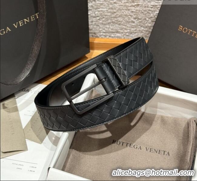 Buy Inexpensive Bottega Veneta Intreccio Loop Belt BV111401 Black/Black 2025