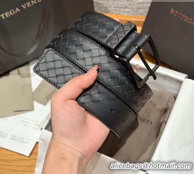 Buy Inexpensive Bottega Veneta Intreccio Loop Belt BV111401 Black/Black 2025