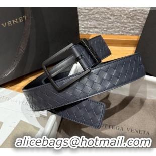 Best Product Bottega Veneta Intreccio Loop Belt BV111402 Blue/Black 2025