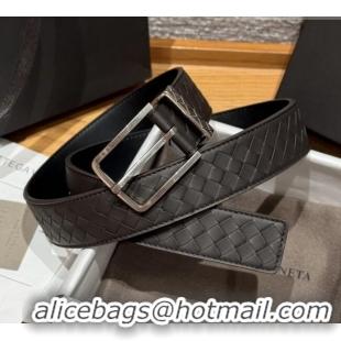Good Looking Bottega Veneta Intreccio Loop Belt BV111404 Chocolate/Silver 2025