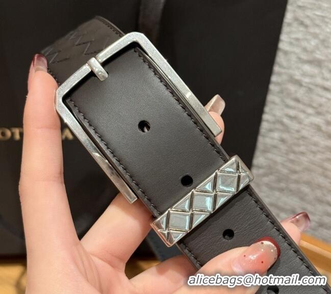 Good Looking Bottega Veneta Intreccio Loop Belt BV111404 Chocolate/Silver 2025