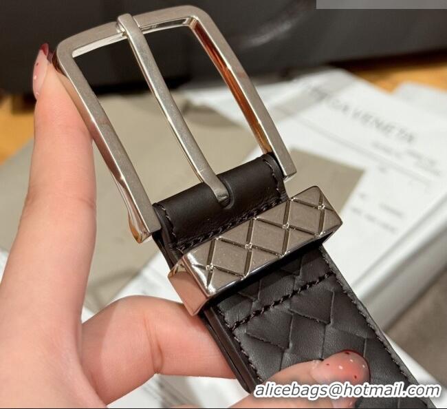 Good Looking Bottega Veneta Intreccio Loop Belt BV111404 Chocolate/Silver 2025
