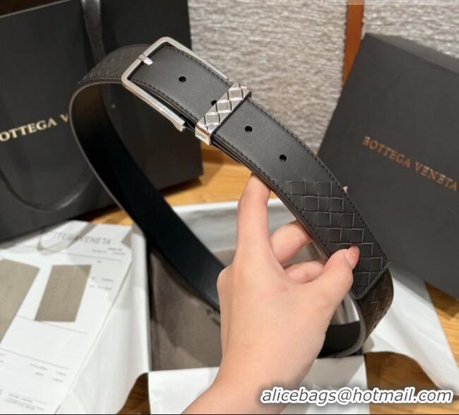 Good Looking Bottega Veneta Intreccio Loop Belt BV111404 Chocolate/Silver 2025