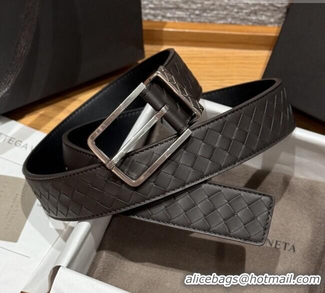 Good Looking Bottega Veneta Intreccio Loop Belt BV111404 Chocolate/Silver 2025