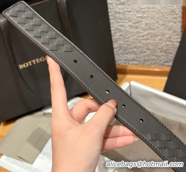 Good Looking Bottega Veneta Intreccio Loop Belt BV111404 Chocolate/Silver 2025