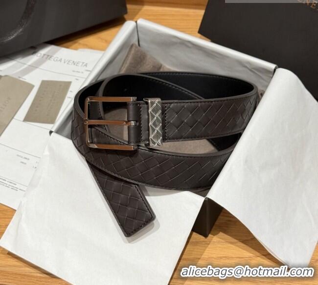 Good Looking Bottega Veneta Intreccio Loop Belt BV111404 Chocolate/Silver 2025