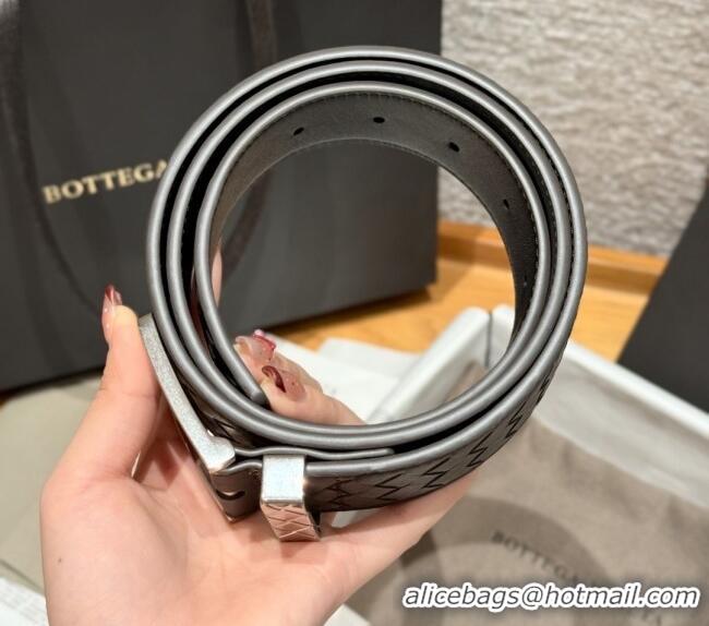 Good Looking Bottega Veneta Intreccio Loop Belt BV111404 Chocolate/Silver 2025