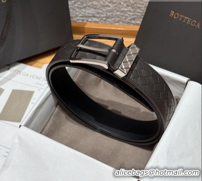Good Looking Bottega Veneta Intreccio Loop Belt BV111404 Chocolate/Silver 2025