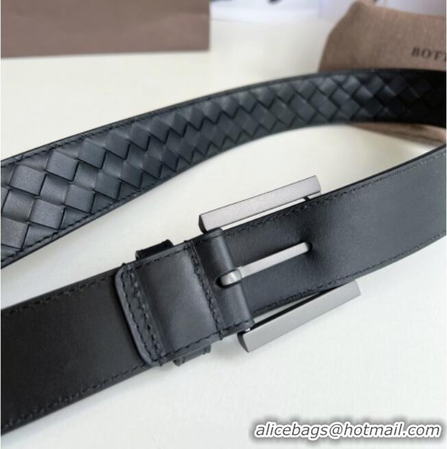 Good Product Bottega Veneta Intreccio Loop Belt 3.5cm BV111703 Black/Black 2025
