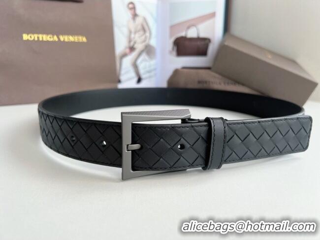Good Product Bottega Veneta Intreccio Loop Belt 3.5cm BV111703 Black/Black 2025