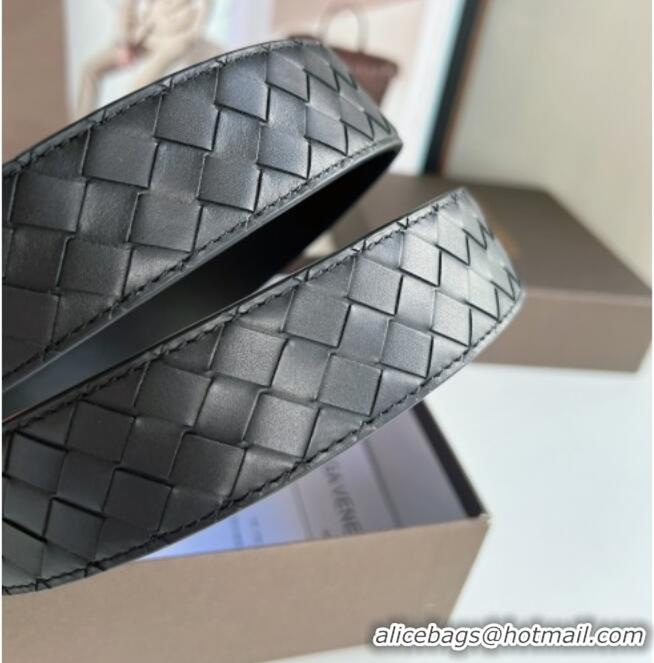 Good Product Bottega Veneta Intreccio Loop Belt 3.5cm BV111703 Black/Black 2025