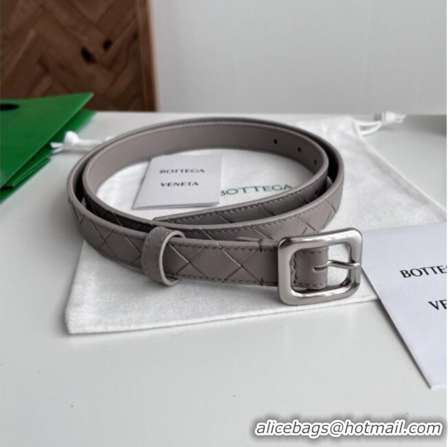 Top Design Bottega Veneta Women's Contour Belt 2cm BV111704 Grey/Silver 2025