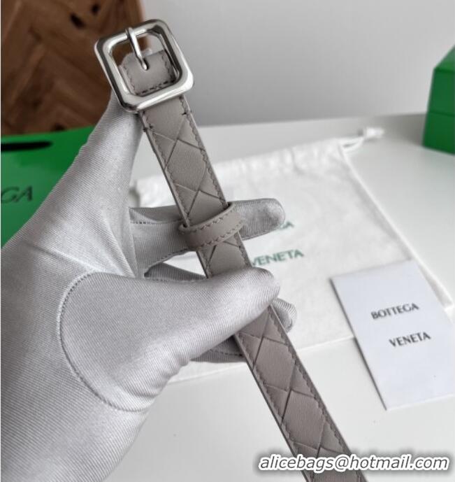 Top Design Bottega Veneta Women's Contour Belt 2cm BV111704 Grey/Silver 2025