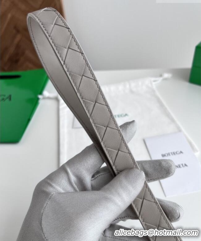 Top Design Bottega Veneta Women's Contour Belt 2cm BV111704 Grey/Silver 2025