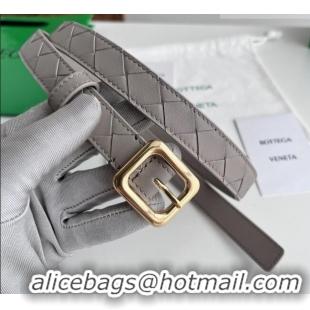Unique Style Bottega Veneta Women's Contour Belt 2cm BV111705 Grey/Gold 2025