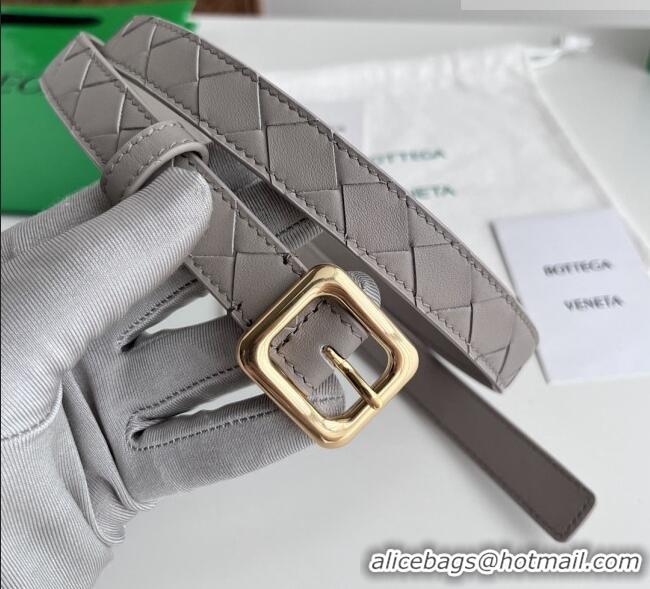 Unique Style Bottega Veneta Women's Contour Belt 2cm BV111705 Grey/Gold 2025